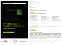 Entomología y Control Biológico